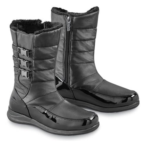Womens Winter Boots Black Ankle Wide Fit Faux Fur Lined Diamante Buckle Size 8 Womens Winter Boots Black Ankle Wide Fit Faux Fur Lined Diamante Buckle Size 8